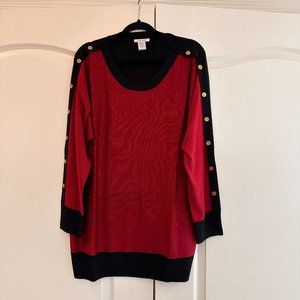 joan vass black and red sweater 3x
